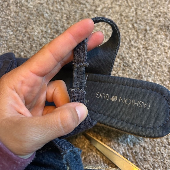 Fashion Bug Y2K Dark Blue Wedges with Bow Accent - Picture 7 of 8